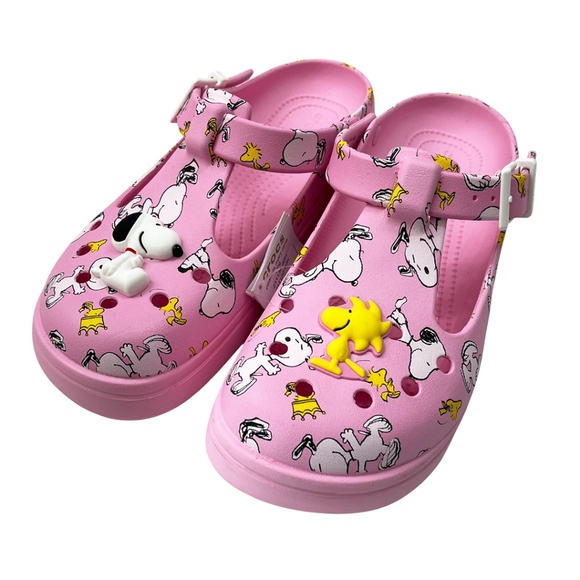 CROCS Shoes - NWT Crocs Peanuts Mary Jane Clog Snoopy Woodstock Pink Women's 10 / Men's 8